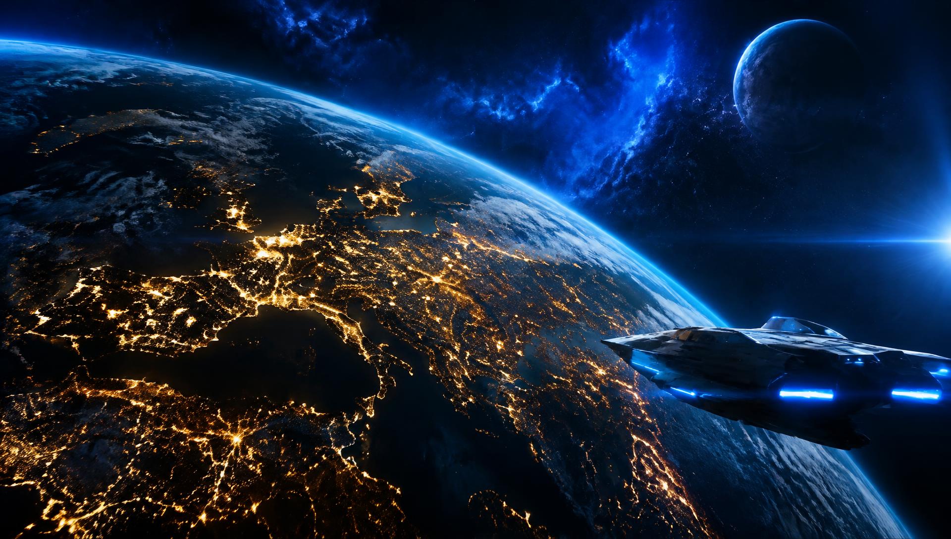 Earth at night from orbit